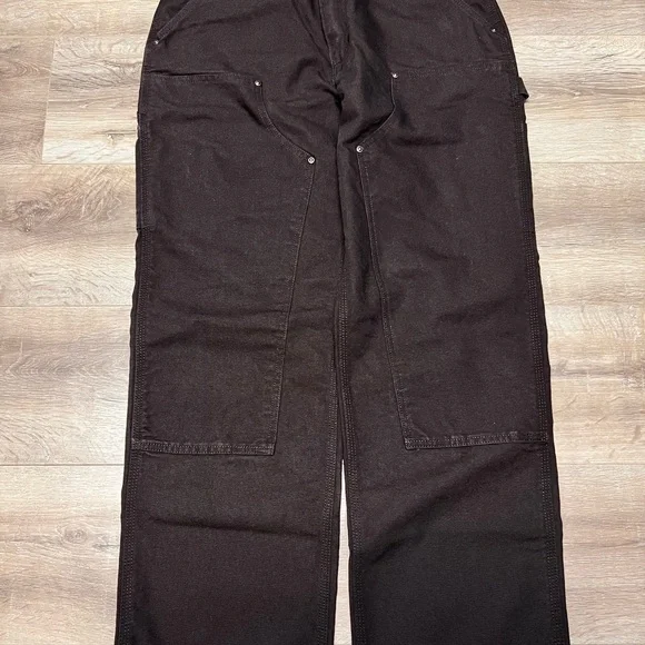 Double Knee Carhartt Dark Brown Utility Pants Size 32x30 - Picture 5 of 7